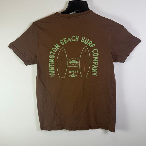 HBSC Huntington Beach Surf Co T-shirt brown men’s shirt size medium - Picture 4 of 6